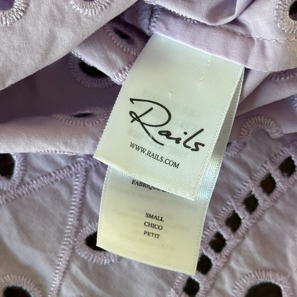 Rails Orchid Eyelet Embroidered Crop Top Lavender Purple Small - Picture 5 of 9